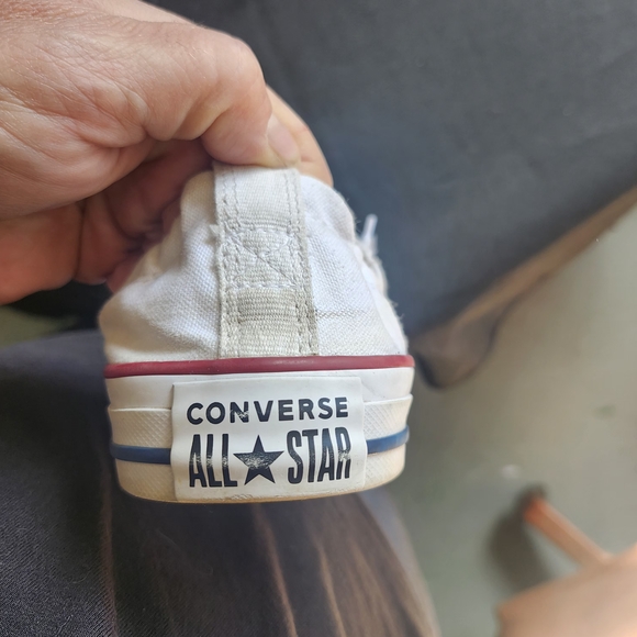 Converse White Canvas Sneakers with Red Trim - Picture 6 of 6